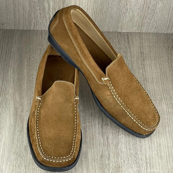 Faconnable Shoes Mens Size 7/40 Moccasin Slip On Driving Loafers Suede Brown - Picture 6 of 11